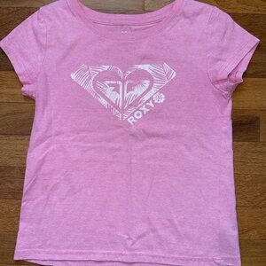 Roxy Heart Graphic Pink Tee for Kids